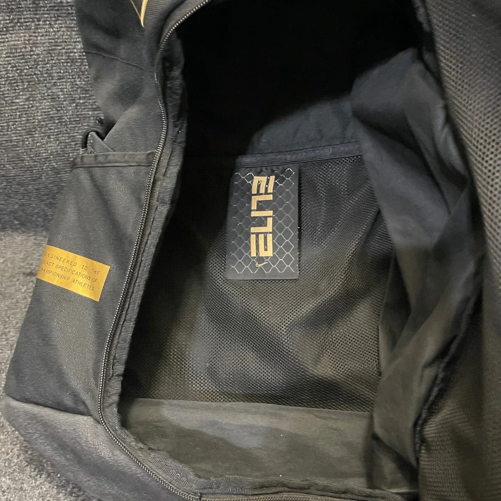 Nike BA6164-013 Elite Pro Basketball Backpack 32L Black Metallic Gold Hoop Bag